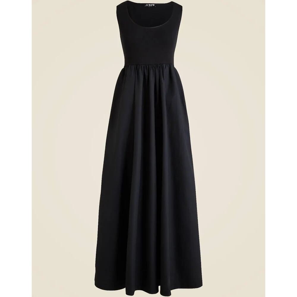 NWT J. Crew Scoopneck Mixy Maxi Dress Black CN606 Size XL - Picture 4 of 12